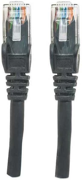 Intracom INTELLINET tinklo kabelis Cat6 U/UTP 1.0m 1.5ft. Juodas RJ-45 Vyriški / RJ-45 Vyriški Paauksuoti kontaktai Polibagė