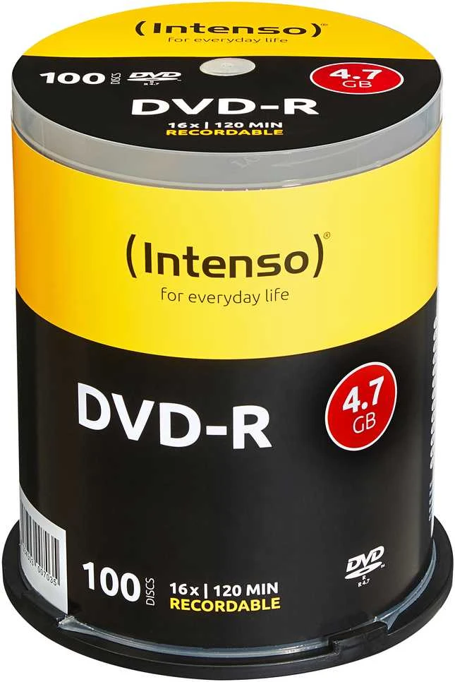 1x100 Intenso DVD-R 4,7GB 16x greitis, "Cakebox"