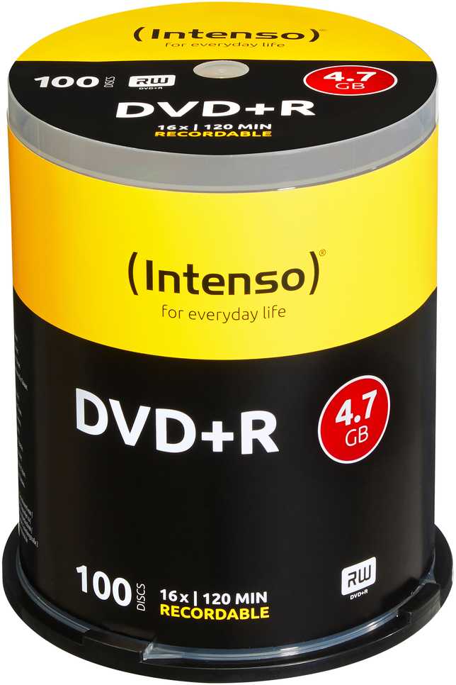 Intenso DVD + R 4,7 GB 16x100 vienetų (4111156)