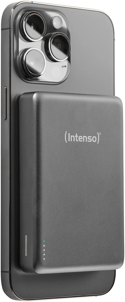 „Intenso Powerbank MW10000“ pilka 10000 mAh magnetinė belaidė baterija