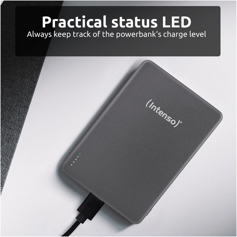 „Intenso Powerbank MW10000“ pilka 10000 mAh magnetinė belaidė baterija