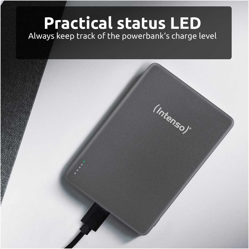 „Intenso Powerbank MW5000“ pilka 5000 mAh magnetinė belaidė baterija