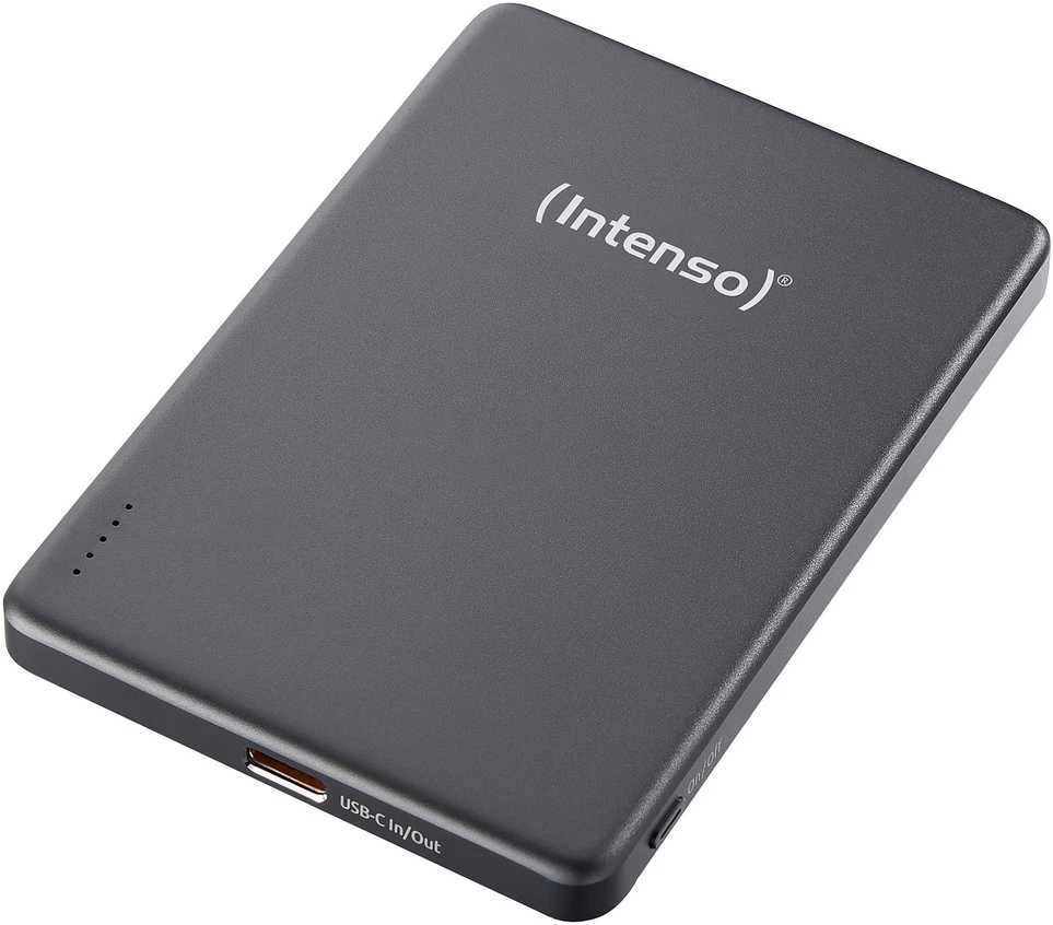 „Intenso Powerbank MW5000“ pilka 5000 mAh magnetinė belaidė baterija