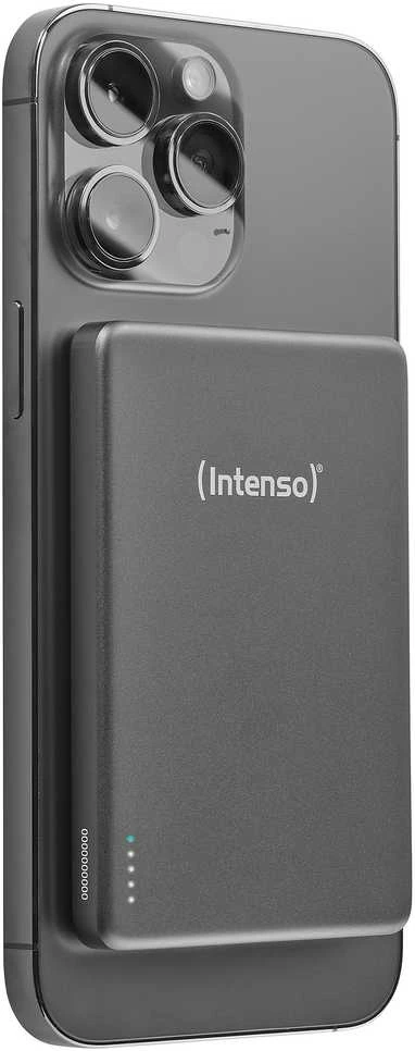 „Intenso Powerbank MW5000“ pilka 5000 mAh magnetinė belaidė baterija