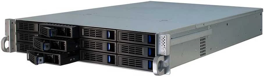 Serveris Inter-Tech 2U-2412, Rack, Server-case - juodas, 2 Hheneinheiten