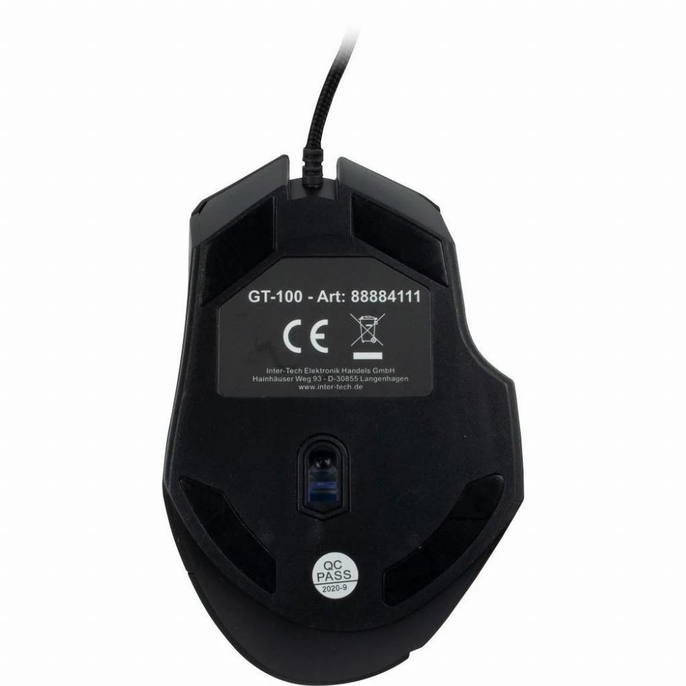 Inter-Tech Nitrox GT-100 RGB, Gaming-pelė - juodas