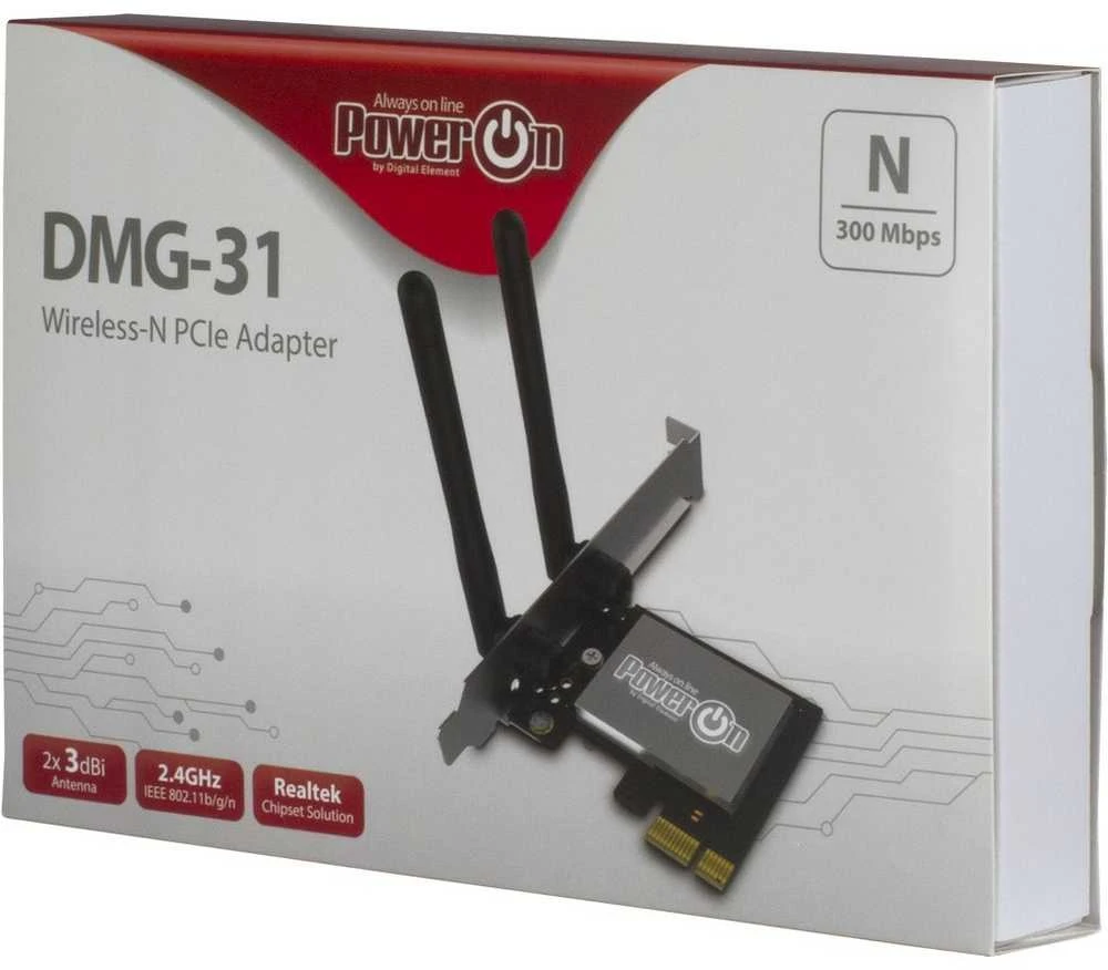 Inter-Tech DMG-31 Eingebaut WLAN - PCI Express - Wi-Fi 4 (802.11n) - 300 Mbit/s - kabellos