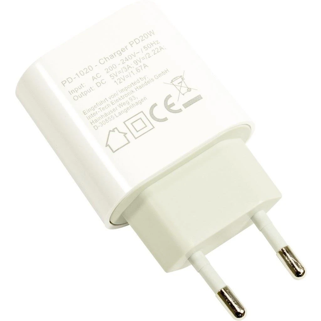 Inter-Tech PD-1020 USB C įkroviklis, PD 20W