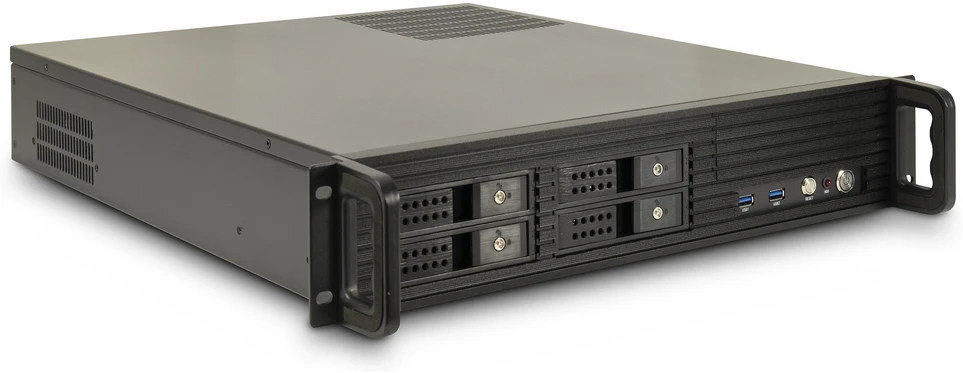 Inter-Tech IPC 2U-2504, Server-case - juodas, 2 Hheneinheiten