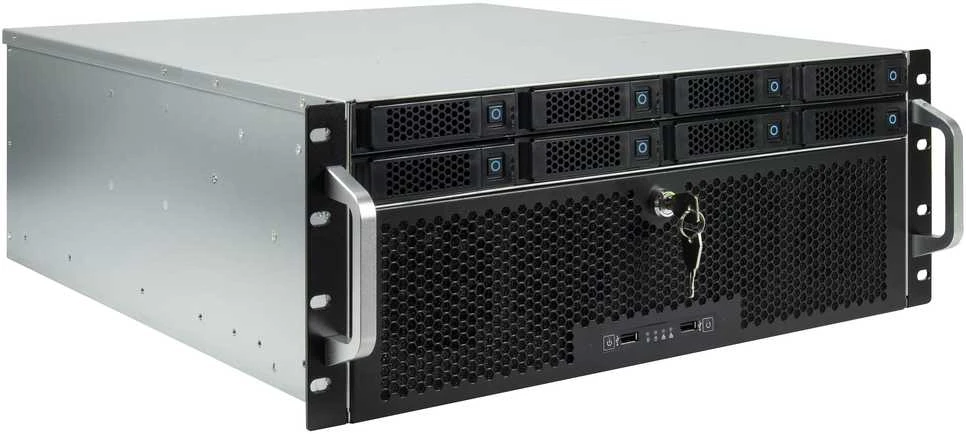 „Inter-Tech IPC Storage 4U-4708“, serverio korpusas - juodas