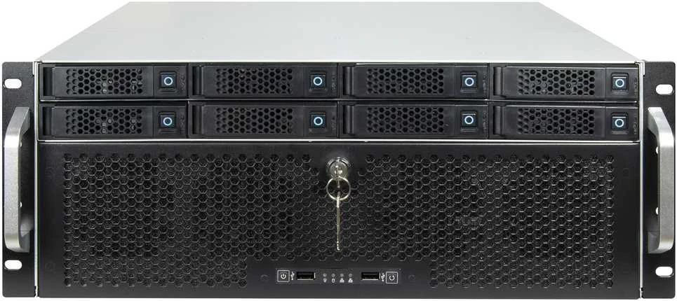„Inter-Tech IPC Storage 4U-4708“, serverio korpusas - juodas