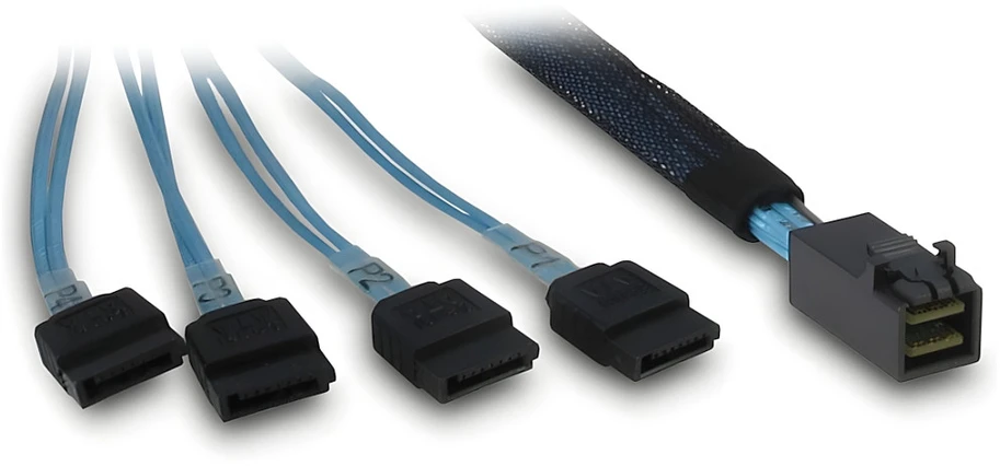 ITT Inter-Tech SFF-8643 – 4x SATA/SAS 0,7 m 12 Gbit/s Mėlyna