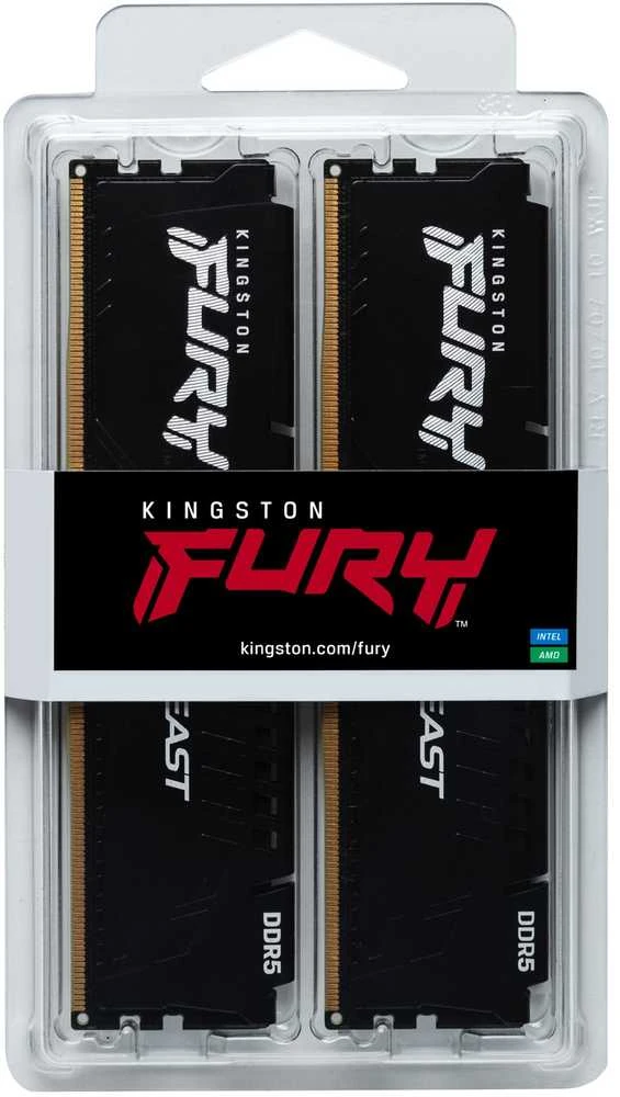 RAM Kingston KF556C36BBEK2-64 64GB 5600MT/s DDR5 CL36 DIMM (Kit of 2) FURY Beast Juodas EXPO | Kingstonas