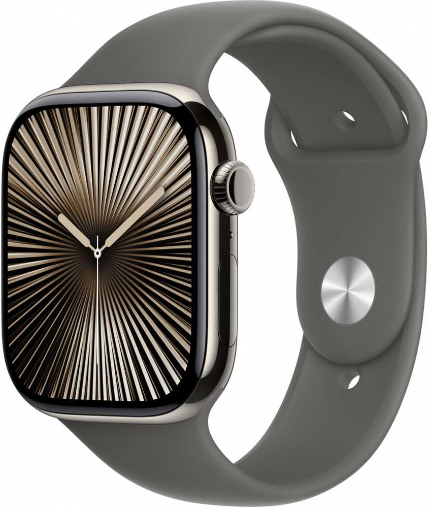 Išmanusis laikrodis Apple Watch 10 GPS + Cellular 46mm Natural Titanium S/M Gray (MWY93QF/A)