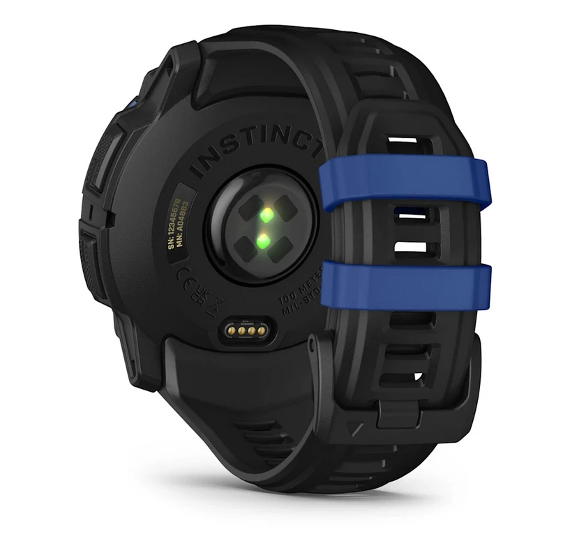 Išmanusis laikrodis Garmin Instinct 3, 50 mm, AMOLED, Juodas su juodu / mėlynu dirželiu