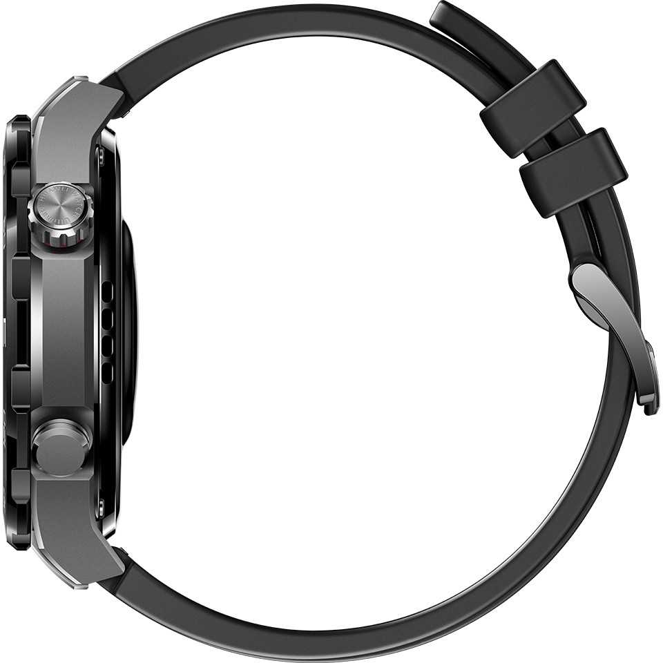 Išmanusis laikrodis Huawei Watch Ultimate Expedition, Sidabrinės ir juodos spalvos korpusas su juodu dirželiu