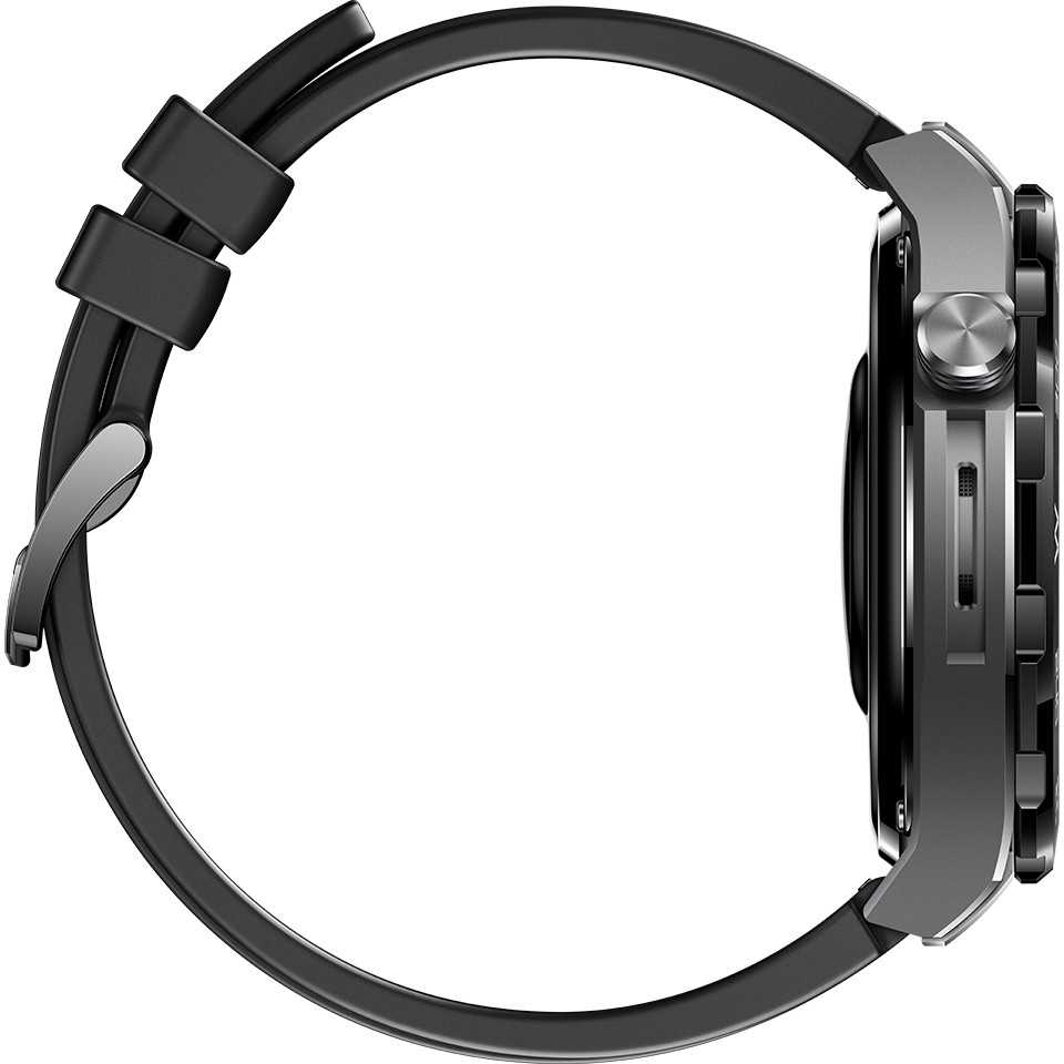Išmanusis laikrodis Huawei Watch Ultimate Expedition, Sidabrinės ir juodos spalvos korpusas su juodu dirželiu