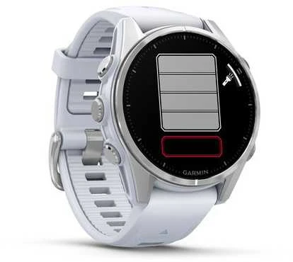 Išmanusis laikrodis Garmin Fenix 8 – 43 mm, AMOLED Sidabrinės spalvos korpusas su baltojo akmens spalvos silikoniniu dirželiu