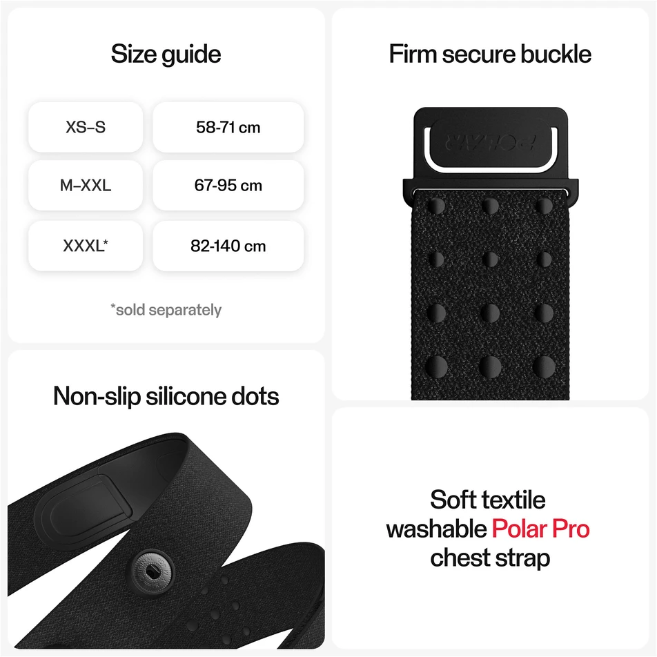 Širdies ritmo matuoklis Polar H10, Juodas, M/XXL
