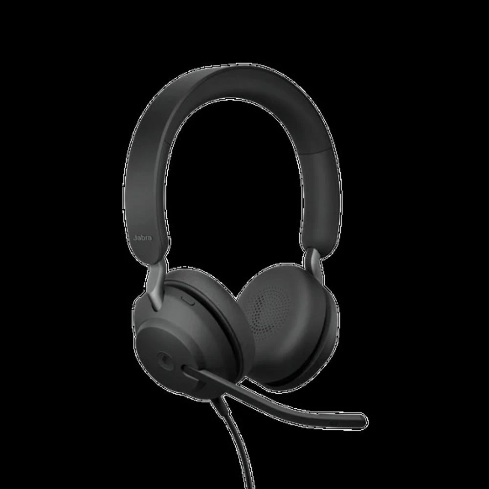 Jabra Evolve2 40 MS Stereo ausinės, Su laidu, Juodos