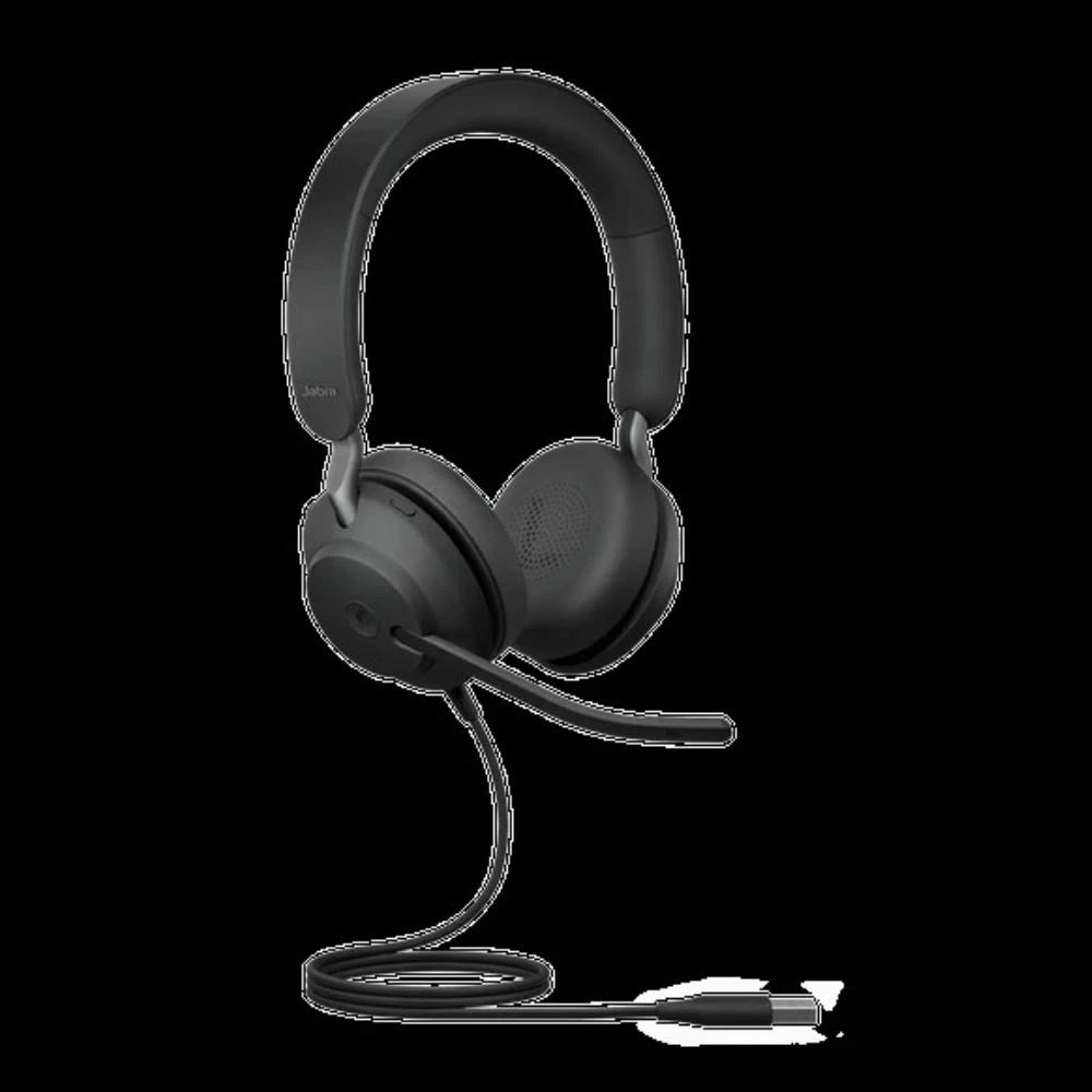 Jabra Evolve2 40 MS Stereo ausinės, Su laidu, Juodos