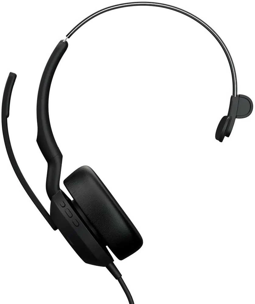 Ausinės - Jabra Evolve2 50 MS Mono ausinės (laidinės, triukšmo slopinimas, dviguba jungtis)