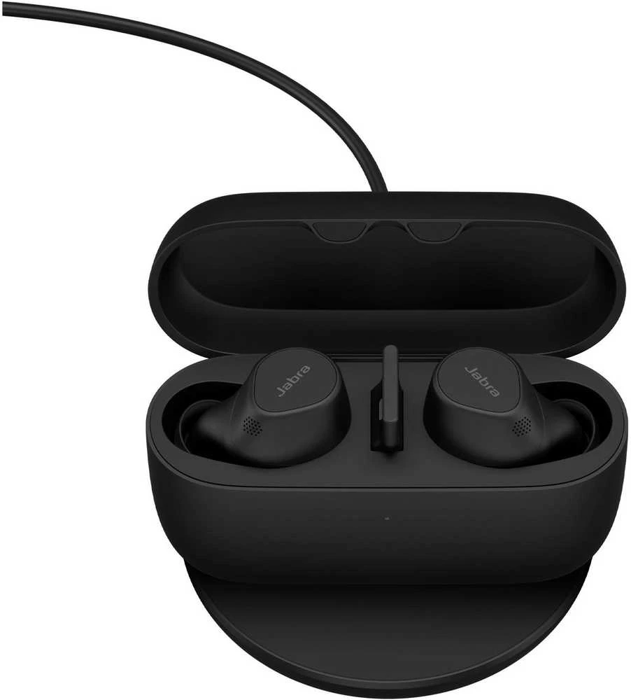 Ausinės Jabra Evolve2 Buds USA-A UC - Belaidės Charging Pad