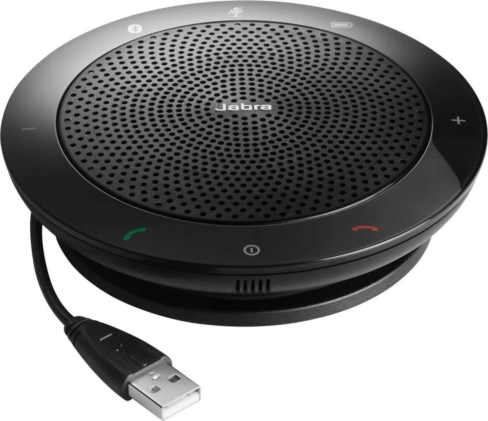 JABRA SPEAK 510 garsiakalbis, skirtas UC ir amp; BT USB konferencijos sprendimas 360 laipsnių mikrofono prijungimo ir atkūrimo nutildymo ir garsumo mygtukas