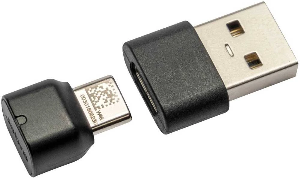 Jabra USB-C ir USB-A adapterių jungtys
