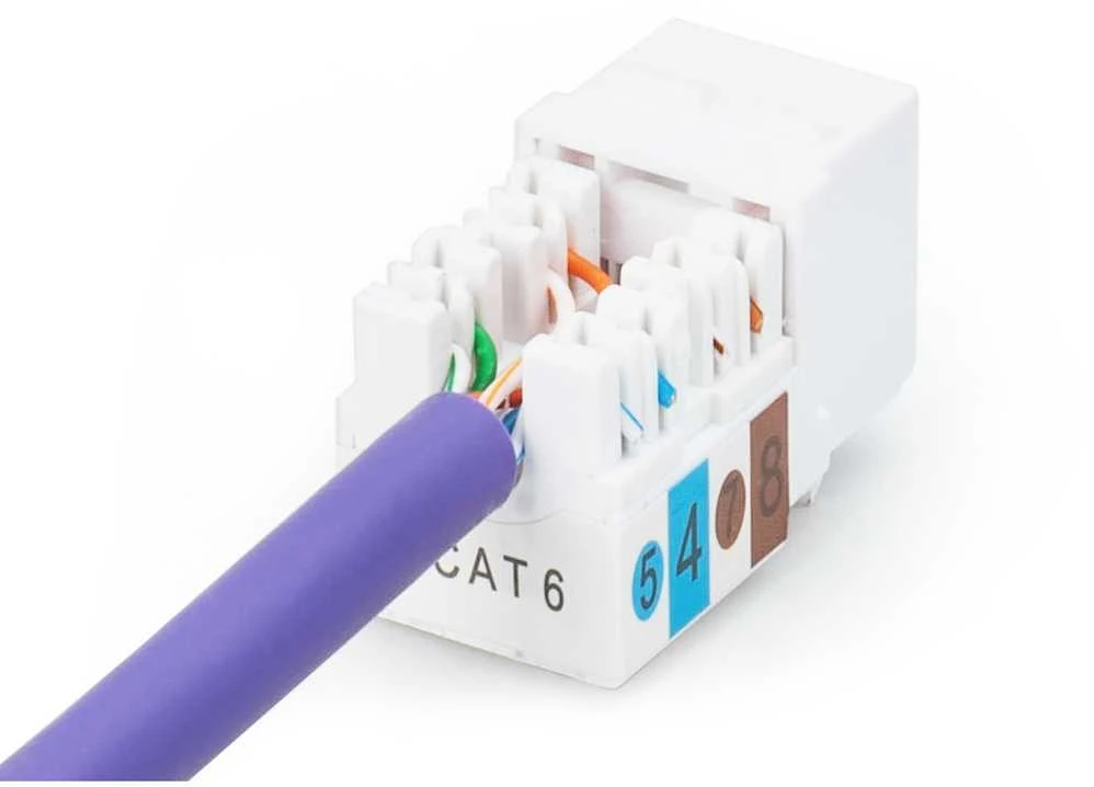 Assmann Electronic DIGITUS Keystone Modul Cat6 RJ45 neekranuoto kabelio montavimas per E klasės LSA juosteles