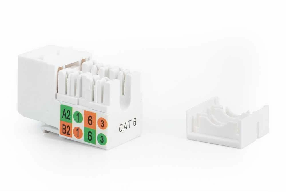 Assmann Electronic DIGITUS Keystone Modul Cat6 RJ45 neekranuoto kabelio montavimas per E klasės LSA juosteles
