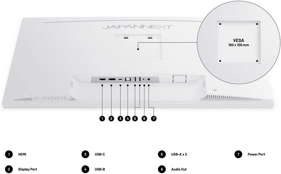 Carruzzo JAPANNEXT JN-IPS270UHD60F-C65W-HSP-W kompiuterio monitorius 68,6 cm (27″) 3840 x 2160 pikseliai 4K Ultra HD LED Balta