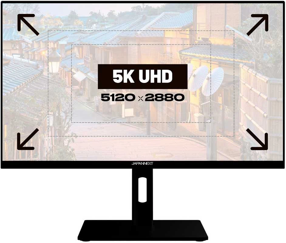 Carruzzo JAPANNEXT JN-IPS275K-HSPC9 kompiuterio monitorius 68,6 cm (27″) 5120 x 2880 pikseliai 5K Ultra HD LED Juoda, Sidabras