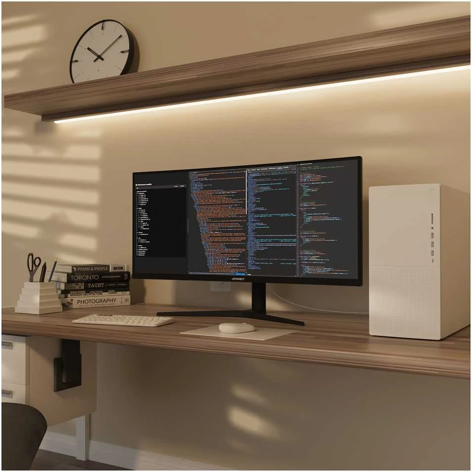 Carruzzo JAPANNEXT JN-IPS340UWQHD60C-C65W-HS kompiuterio monitorius 86,4 cm (34″) 3440 x 1440 pikseliai UltraWide Quad HD LCD Juoda, Sidabras