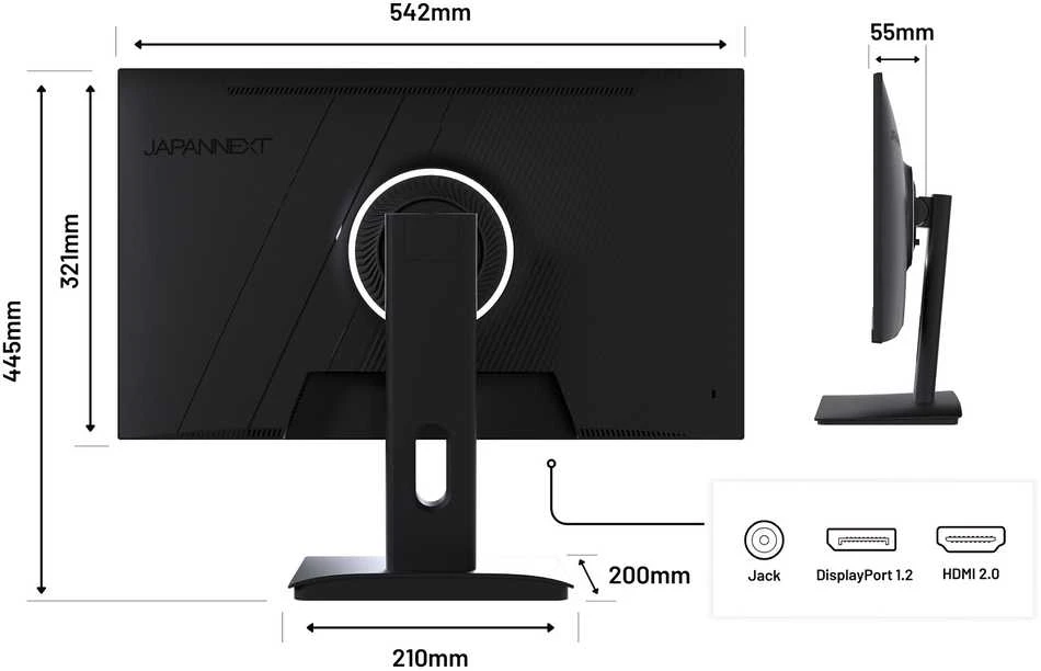 Carruzzo JAPANNEXT JN-I238FHD200F kompiuterio monitorius 60,5 cm (23.8″) 1920 x 1080 pikseliai „Full HD“ LCD Juoda
