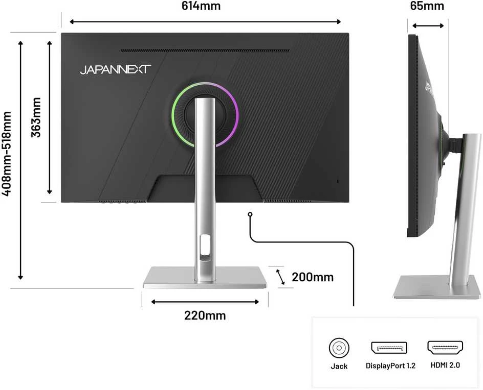 Carruzzo JAPANNEXT JN-I270FHD200F-HSP kompiuterio monitorius 68,6 cm (27″) 1920 x 1080 pikseliai „Full HD“ LED Sidabras