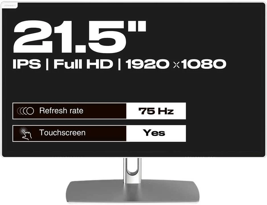 Carruzzo JAPANNEXT JN-IPS2152FHDR-C65W-FLD-T kompiuterio monitorius 54,6 cm (21.5″) 1920 x 1080 pikseliai „Full HD“ LED Lietimui jautrus ekranas Pilka