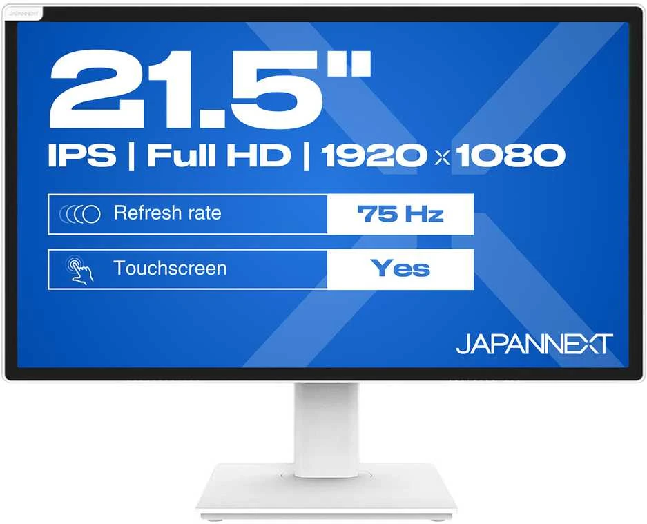Carruzzo JAPANNEXT JN-IPS2152FHDR-T kompiuterio monitorius 54,6 cm (21.5″) 1920 x 1080 pikseliai „Full HD“ LED Lietimui jautrus ekranas Balta