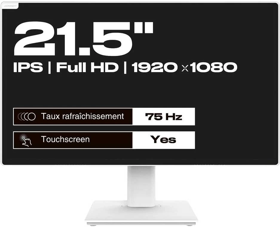 Carruzzo JAPANNEXT JN-IPS2152FHDR-T kompiuterio monitorius 54,6 cm (21.5″) 1920 x 1080 pikseliai „Full HD“ LED Lietimui jautrus ekranas Balta