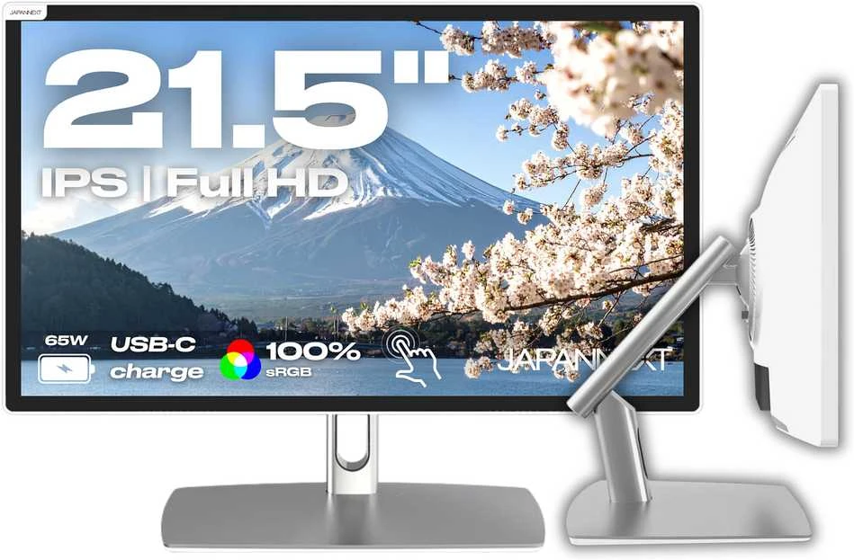 Carruzzo JAPANNEXT JN-IPS2152FHDR-C65W-FLD-T kompiuterio monitorius 54,6 cm (21.5″) 1920 x 1080 pikseliai „Full HD“ LED Lietimui jautrus ekranas Pilka
