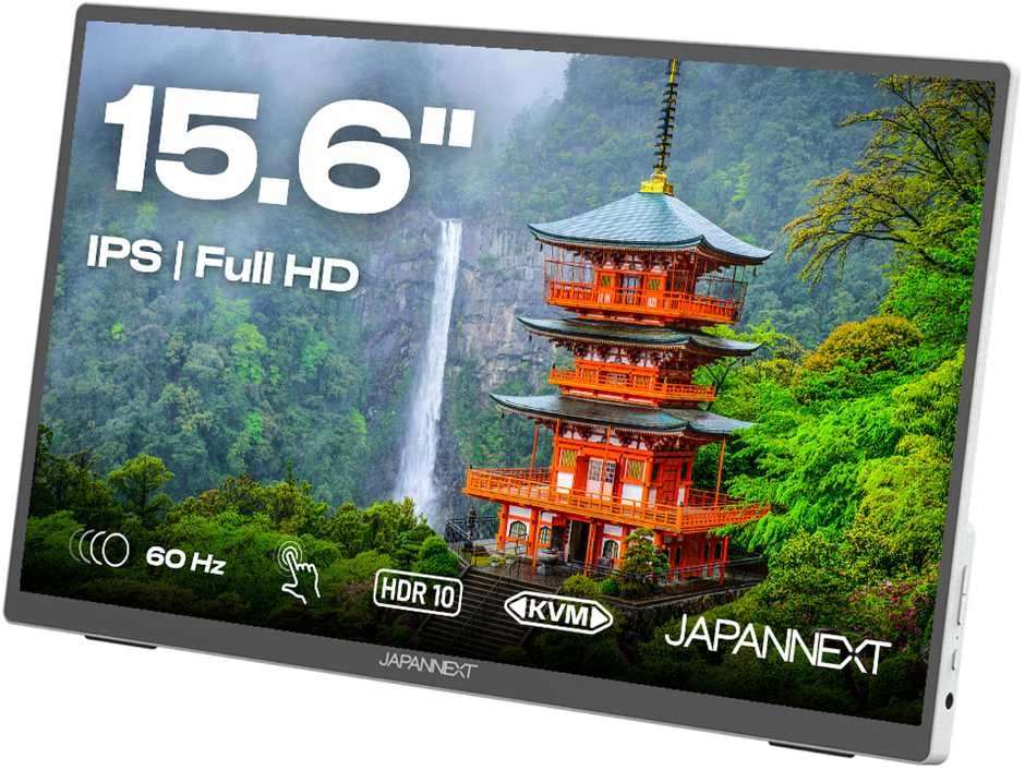 Carruzzo JAPANNEXT JN-MD-I156FHDR-T kompiuterio monitorius 39,6 cm (15.6″) 1920 x 1080 pikseliai „Full HD“ LED Lietimui jautrus ekranas Pilka