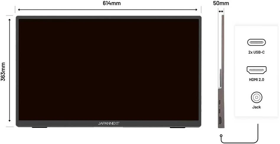 Carruzzo JAPANNEXT JN-MD-I156FHDR-T kompiuterio monitorius 39,6 cm (15.6″) 1920 x 1080 pikseliai „Full HD“ LED Lietimui jautrus ekranas Pilka