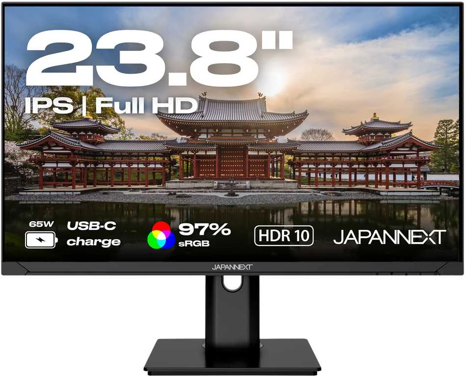 Carruzzo JAPANNEXT JN-IPS238FHDR-C65W-HSP kompiuterio monitorius 60,5 cm (23.8″) 1920 x 1080 pikseliai „Full HD“ LED Juoda