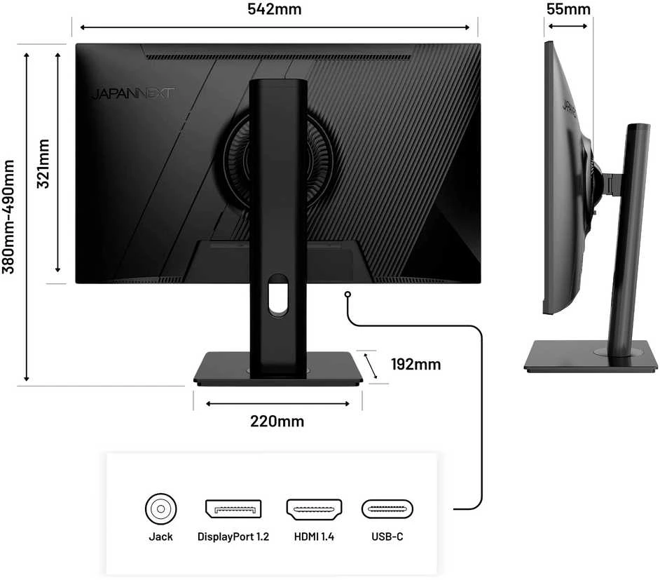 Carruzzo JAPANNEXT JN-IPS238FHDR-C65W-HSP kompiuterio monitorius 60,5 cm (23.8″) 1920 x 1080 pikseliai „Full HD“ LED Juoda