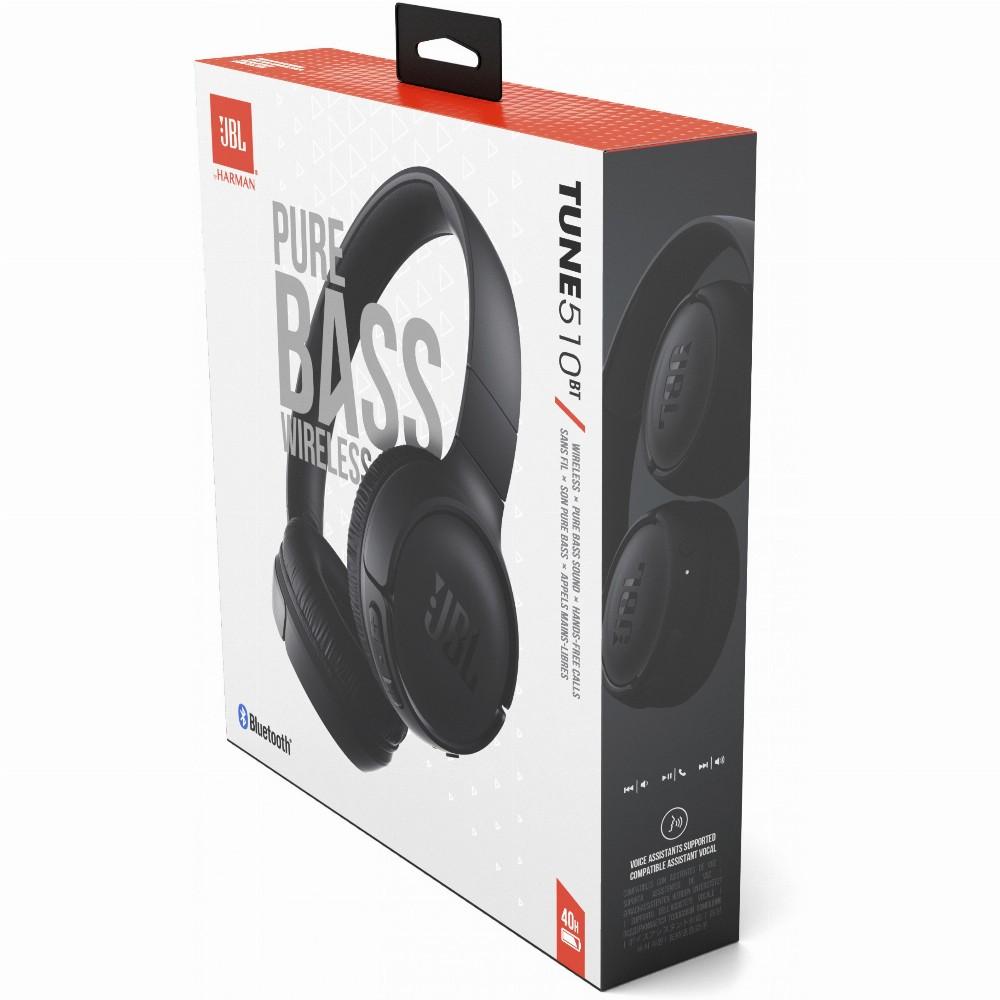 Lengvos ir patogios belaidės Ausinės JBL Tune 510BT Pure Bass sound su mikrofonu, Juodos