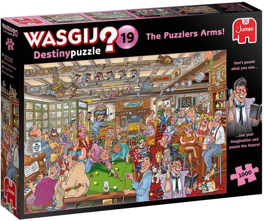 Dėlionė Jumbo Spiele Jumbo Wasgij Destiny 19 Die Kneipe -Im Im -Eck- Eck 1000 Teile Puzzle (19166)
