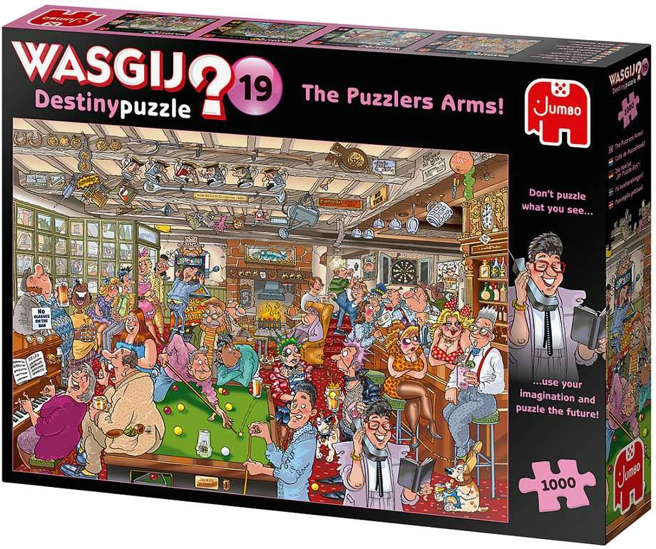 Dėlionė Jumbo Spiele Jumbo Wasgij Destiny 19 Die Kneipe -Im Im -Eck- Eck 1000 Teile Puzzle (19166)
