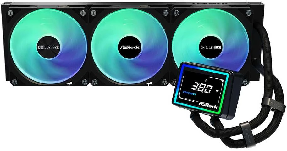 Asrock Challenger 360 aušinimo sistema su skaitmeniniu ekranu