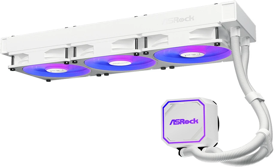 ASRock Pro Baltas 360 ARGB aušinimas