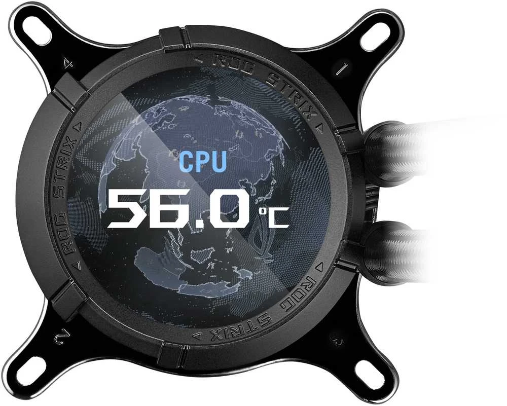 Procesoriaus aušinimo vandeniu sistema ASUS ROG STRIX LC III 360 ARGB LCD, Juodos spalvos